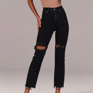 Abercrombie ultra high rise straight jeans